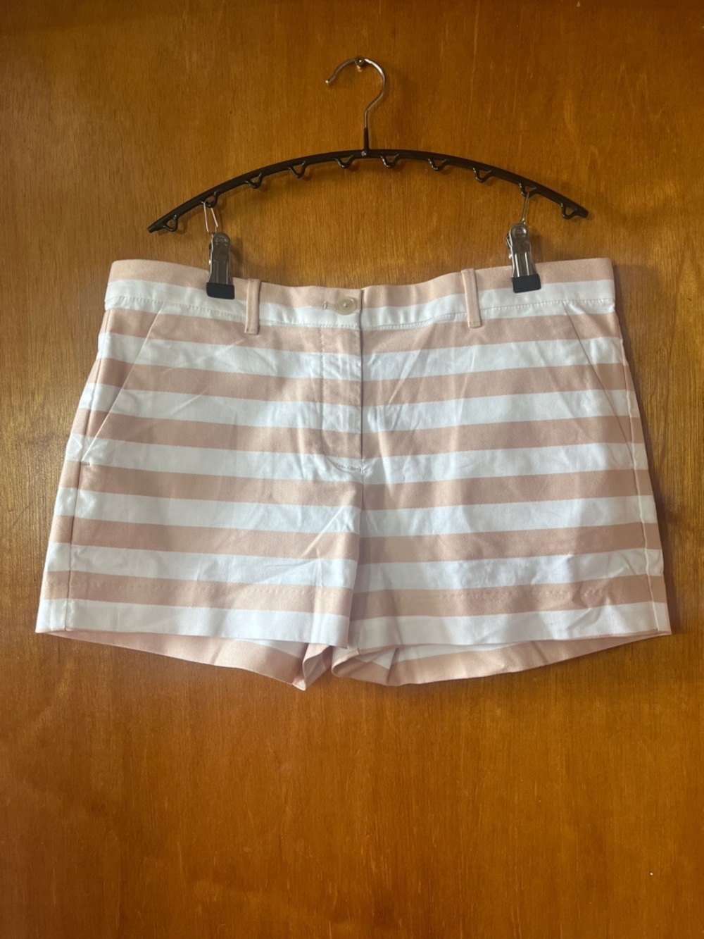 GAP Pink and White Striped Women's Bermuda Shorts 4